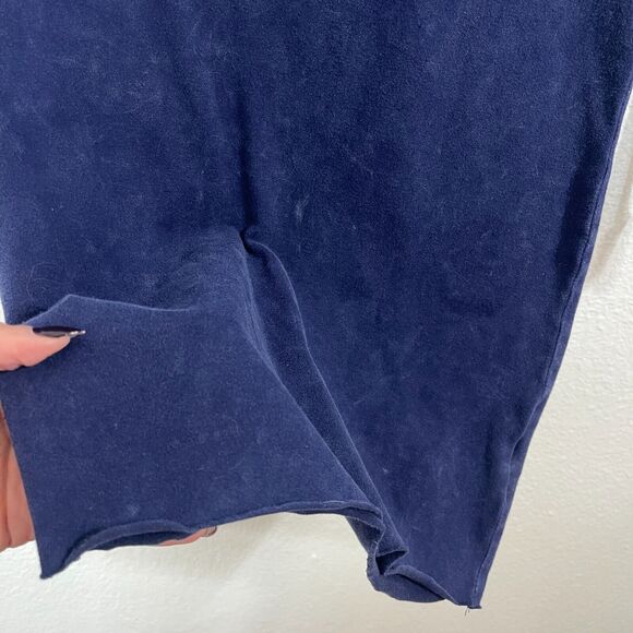 Forever‎ 21 Mini Bodycon Dress Womens S Navy Y2K Soft Grunge Stretch Raw Hem NWT - Picture 7 of 10